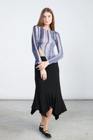 Slit Mesh Long Sleeve Shirt
