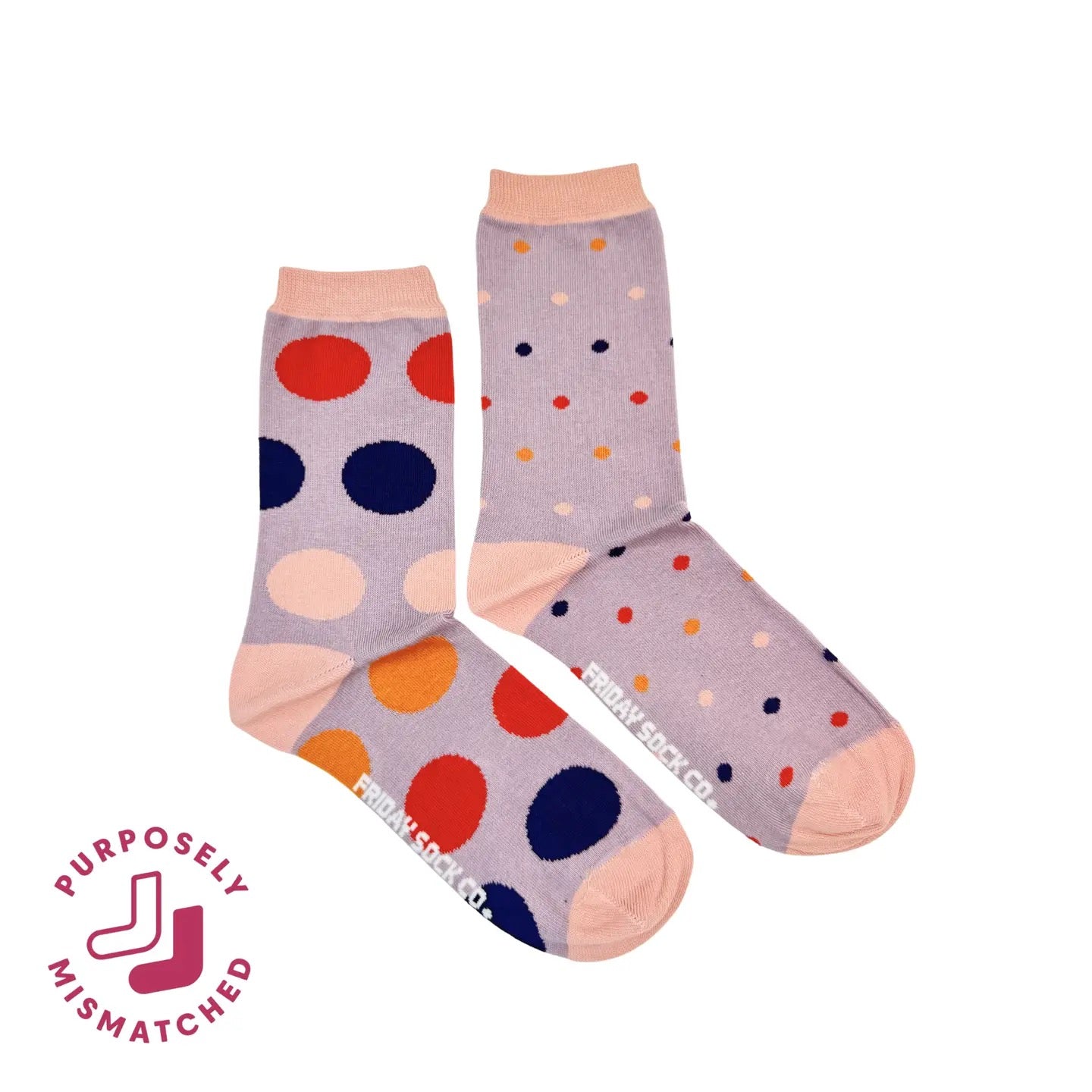 Purple Polka Dot Mismatched Socks