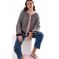 Clarisse Stripe Cardigan - Burgundy