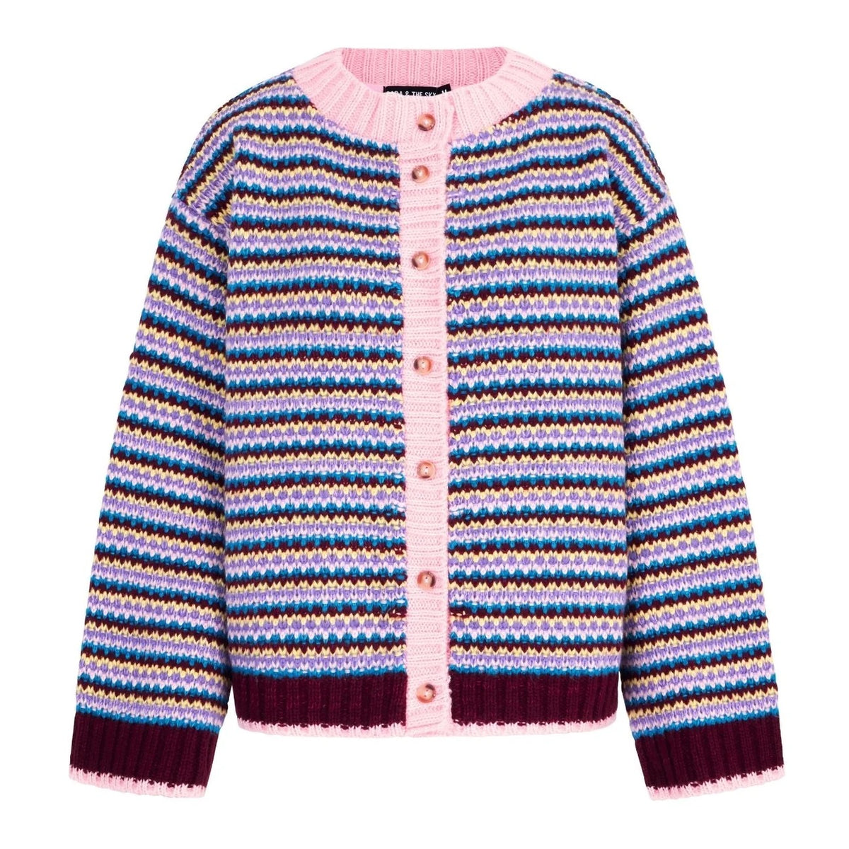 Clarisse Stripe Cardigan - Burgundy