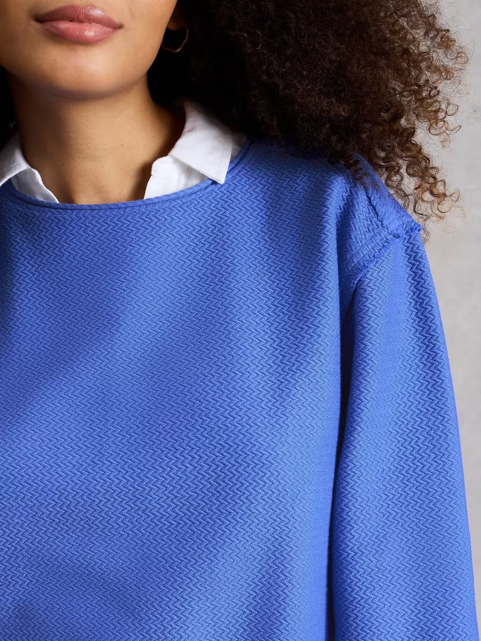 Herringbone Sweatshirt - Bright Blue