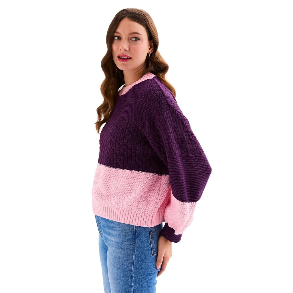 Taz Colourblock Balloon Sleeve Sweater