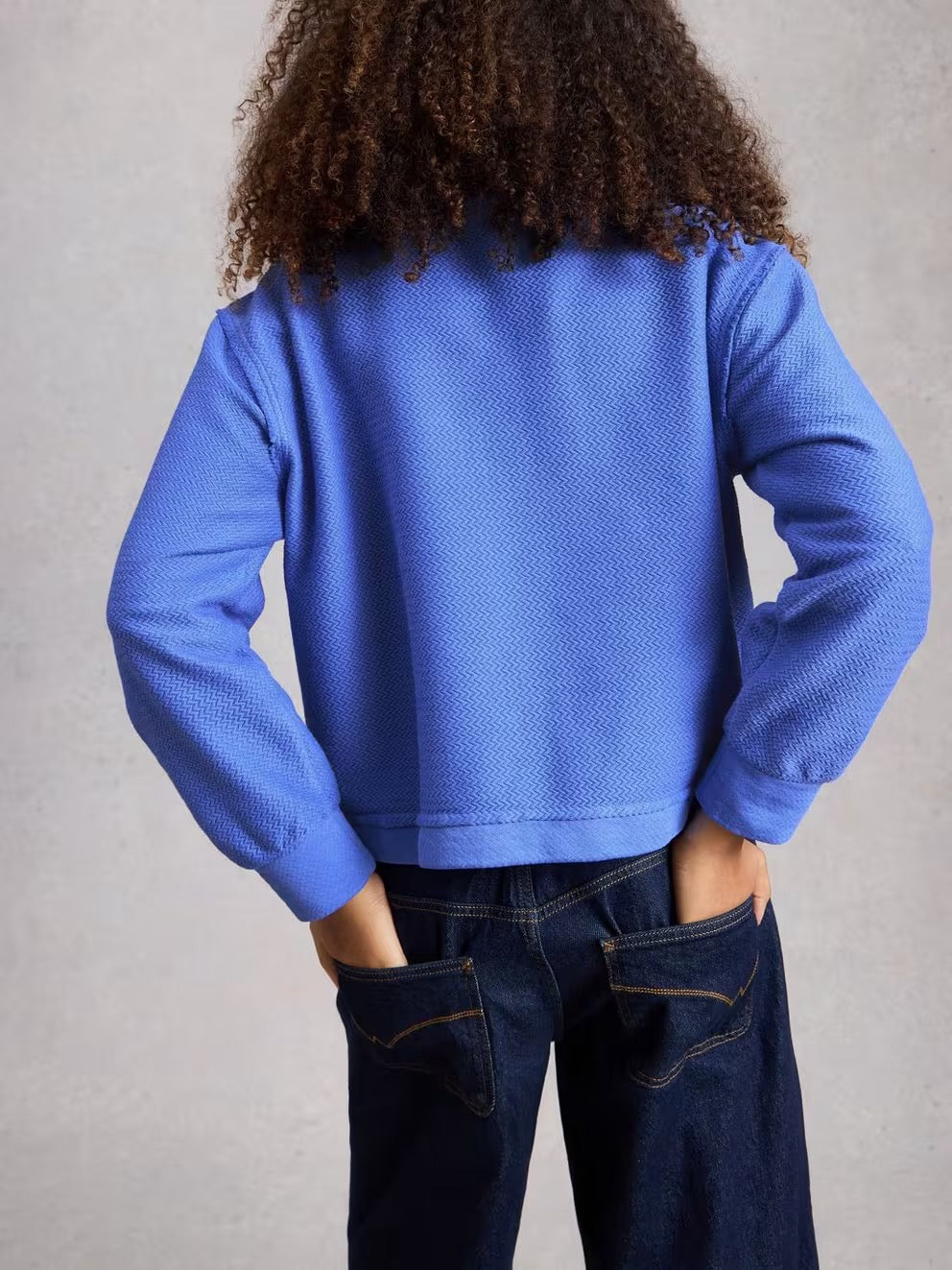 Herringbone Sweatshirt - Bright Blue