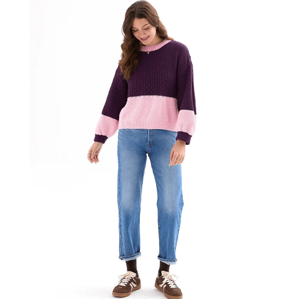 Taz Colourblock Balloon Sleeve Sweater