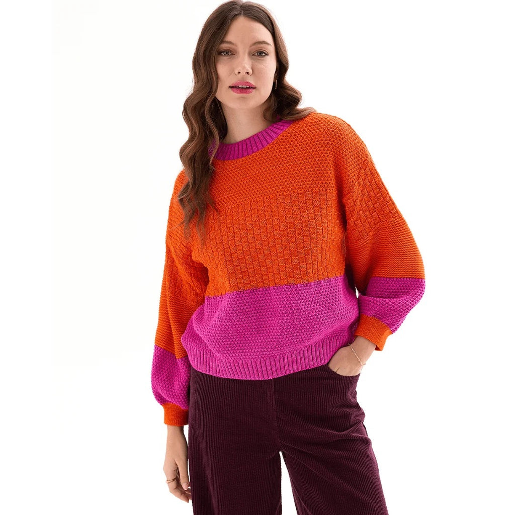 Taz Colourblock Balloon Sleeve Sweater