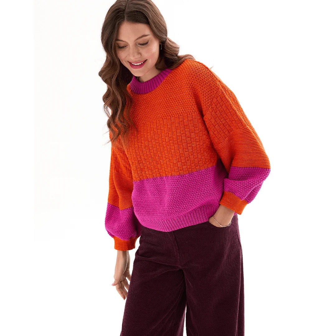 Taz Colourblock Balloon Sleeve Sweater