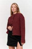 Ribbed Knitted Mockneck Cardigan