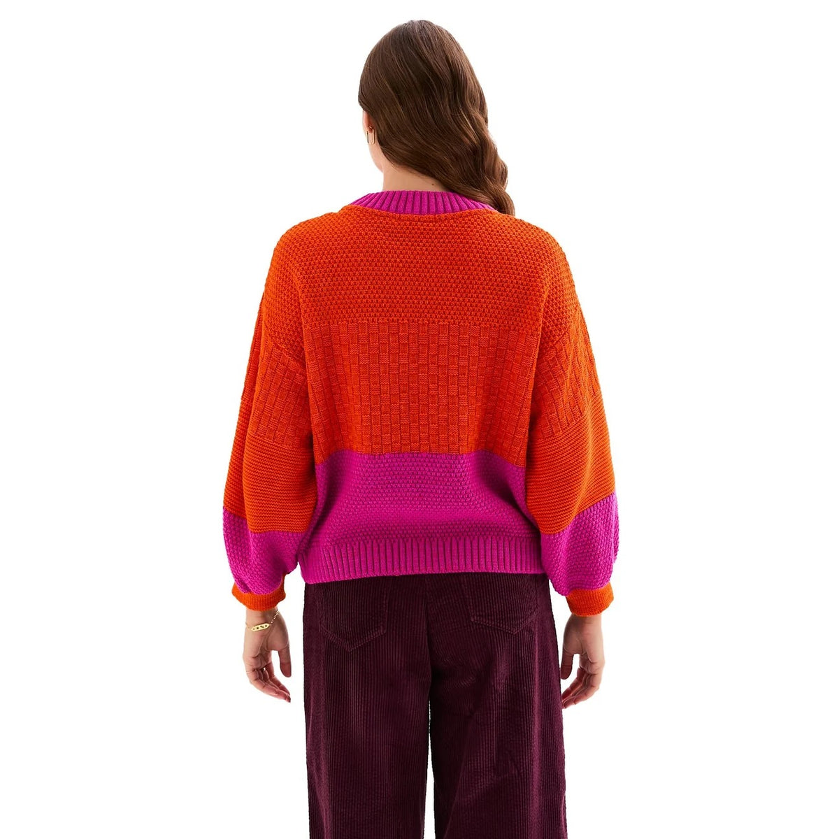 Taz Colourblock Balloon Sleeve Sweater