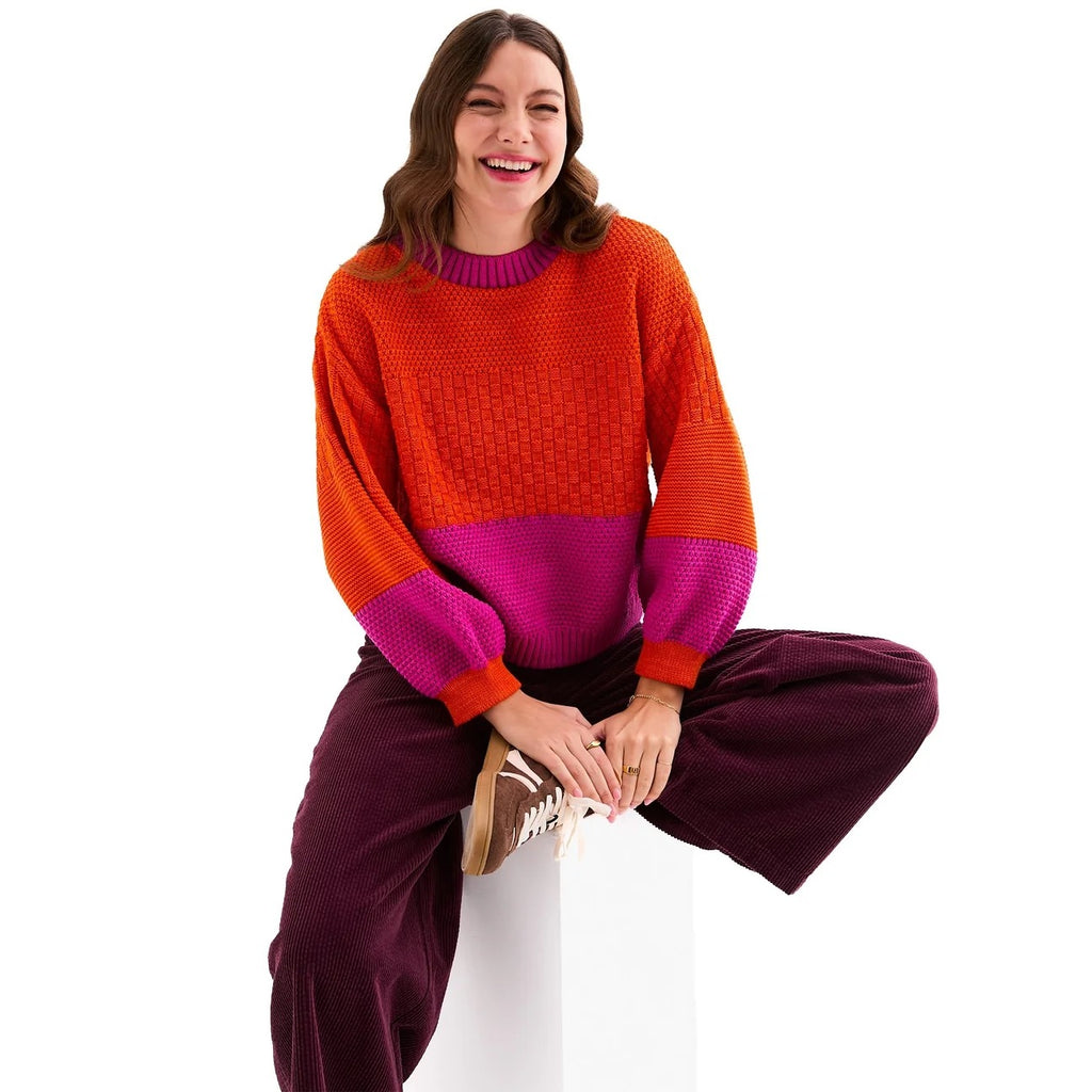 Taz Colourblock Balloon Sleeve Sweater