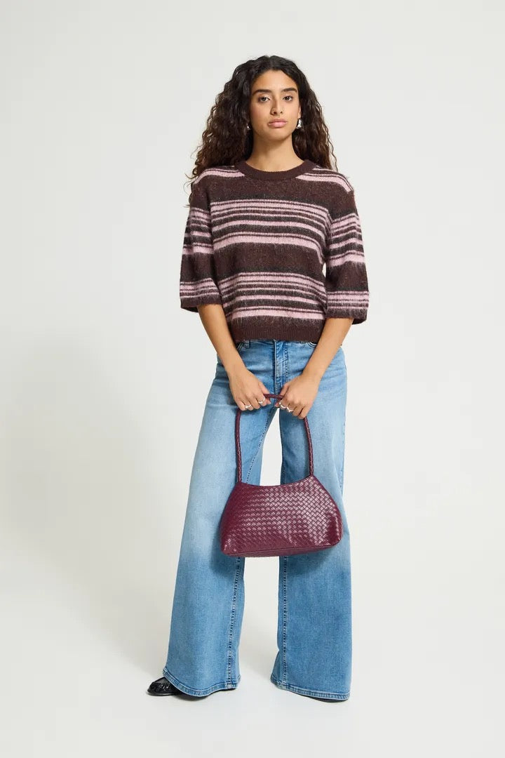 Allo Short Sleeve Pullover - Fudge Stripe