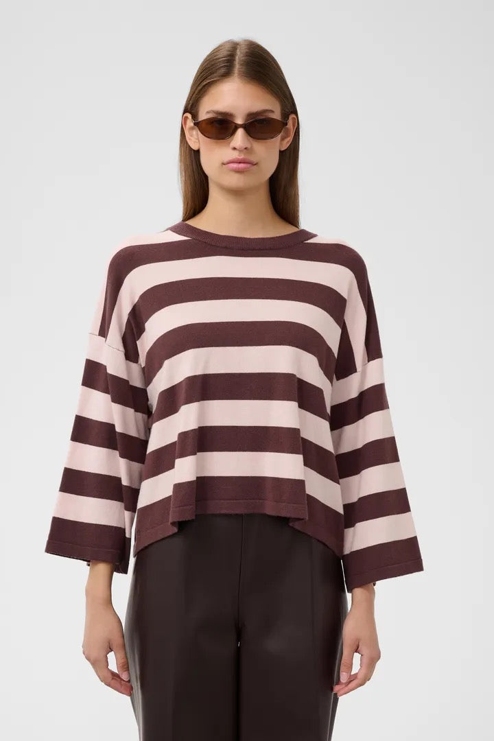 Spina Boxy Pullover Cropped - Huckleberry/Pale Lilac