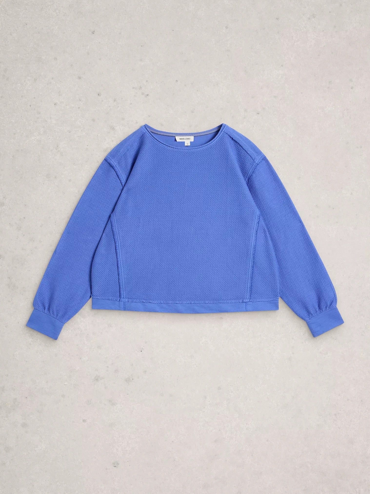 Herringbone Sweatshirt - Bright Blue