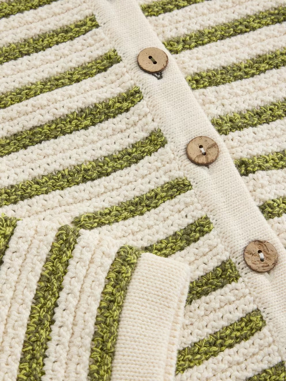 Belle Stripe Cardigan - Ivory Multi