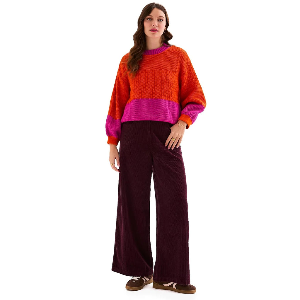 Taz Colourblock Balloon Sleeve Sweater