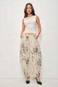 Risa Twill Snow Leopard Barrel Pant