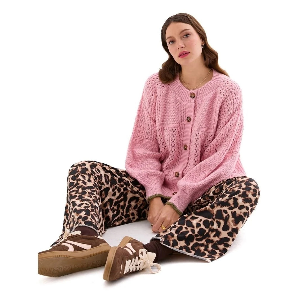 Brigit Ballon Sleeve Pointelle Cardigan