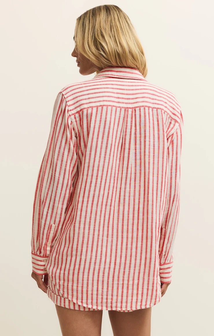 Saturdays Stripe Shirt - Crimson Crush