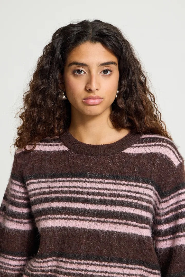 Allo Short Sleeve Pullover - Fudge Stripe
