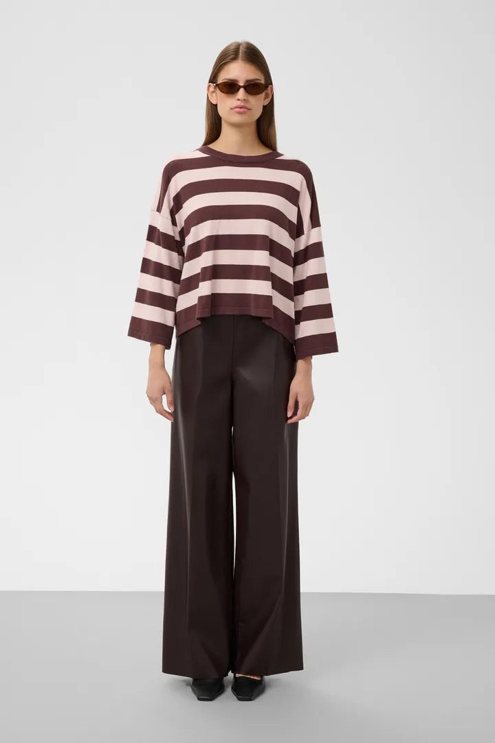 Spina Boxy Pullover Cropped - Huckleberry/Pale Lilac