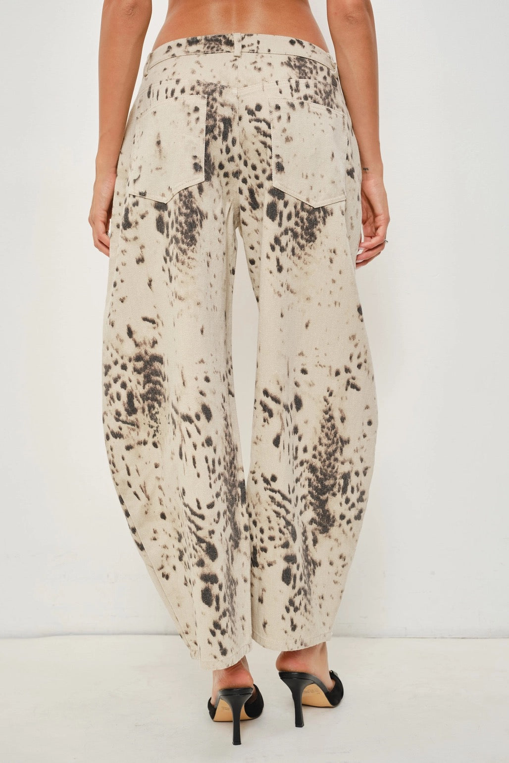Risa Twill Snow Leopard Barrel Pant