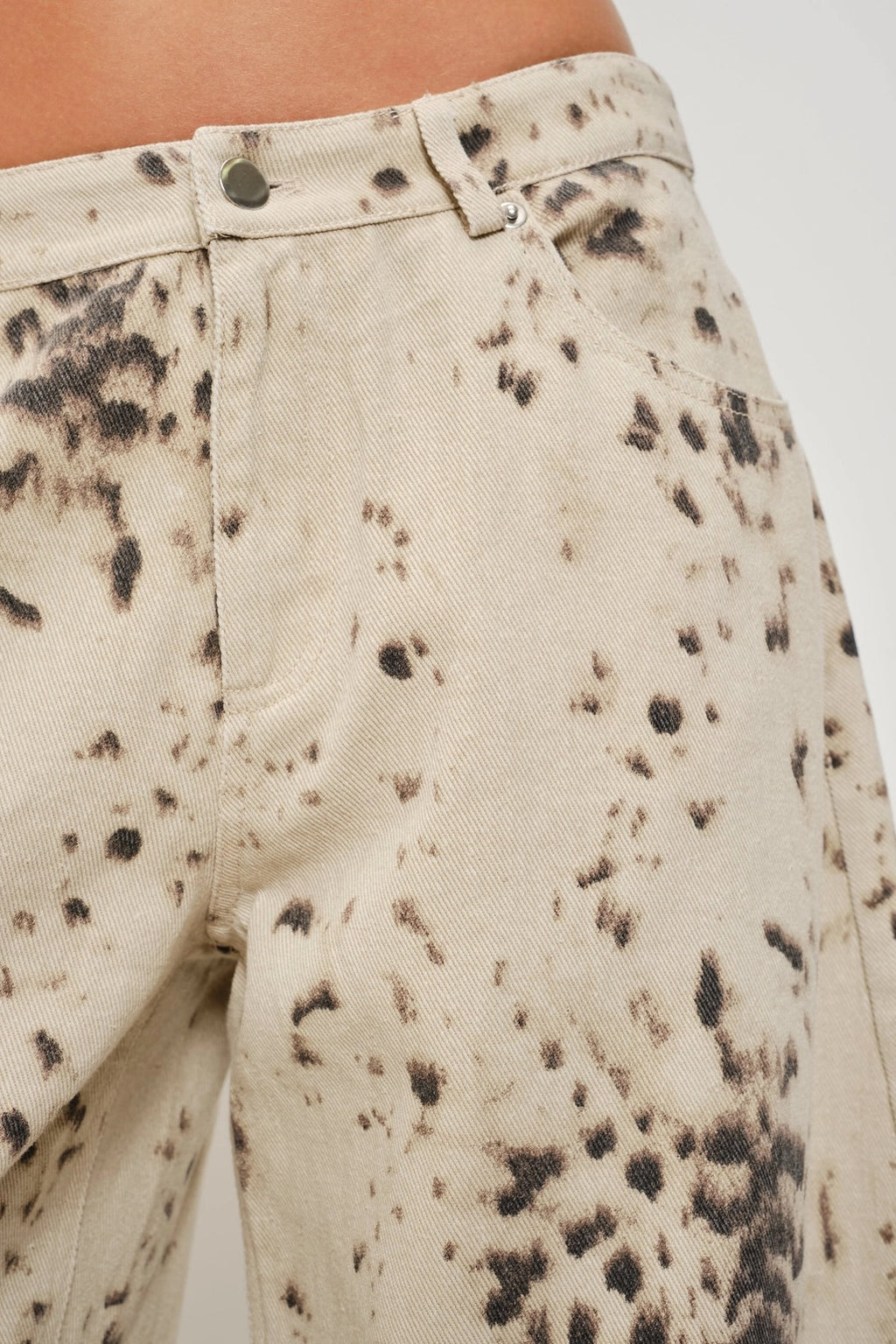 Risa Twill Snow Leopard Barrel Pant