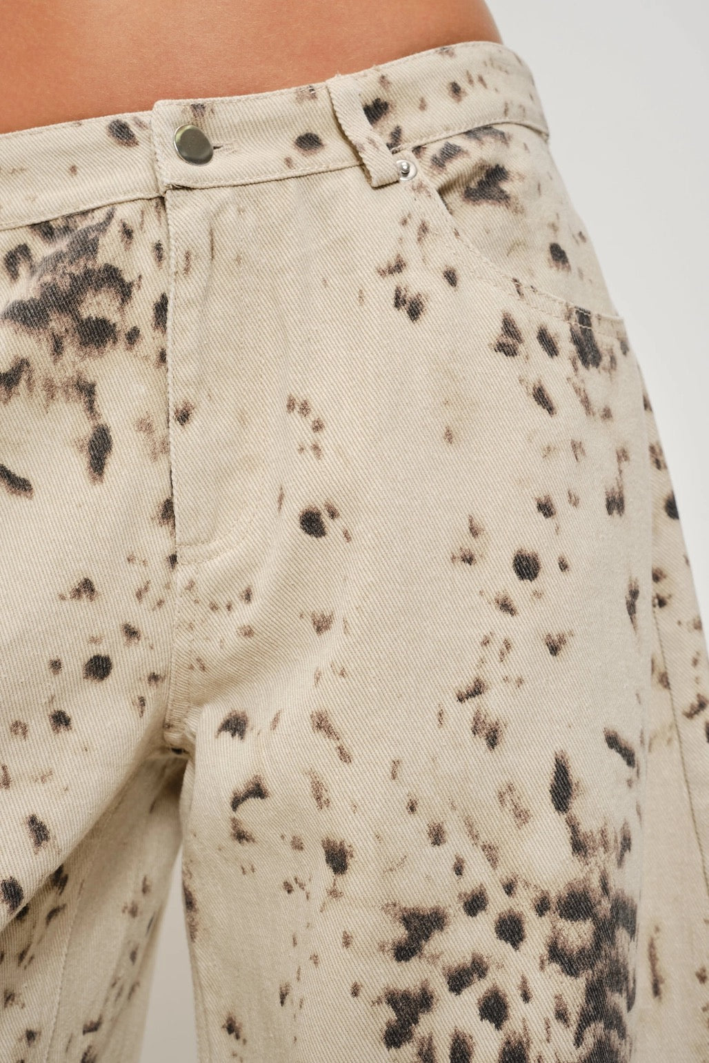 Risa Twill Snow Leopard Barrel Pant