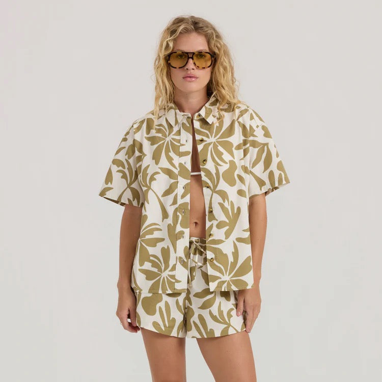 Costa Button Up Shirt - Dusty Olive
