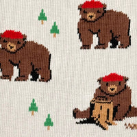 Bear In Hat & Trees Mismatched Socks M