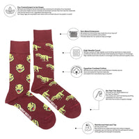 Dino Face & Side Mismatched Socks M