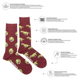 Dino Face & Side Mismatched Socks M