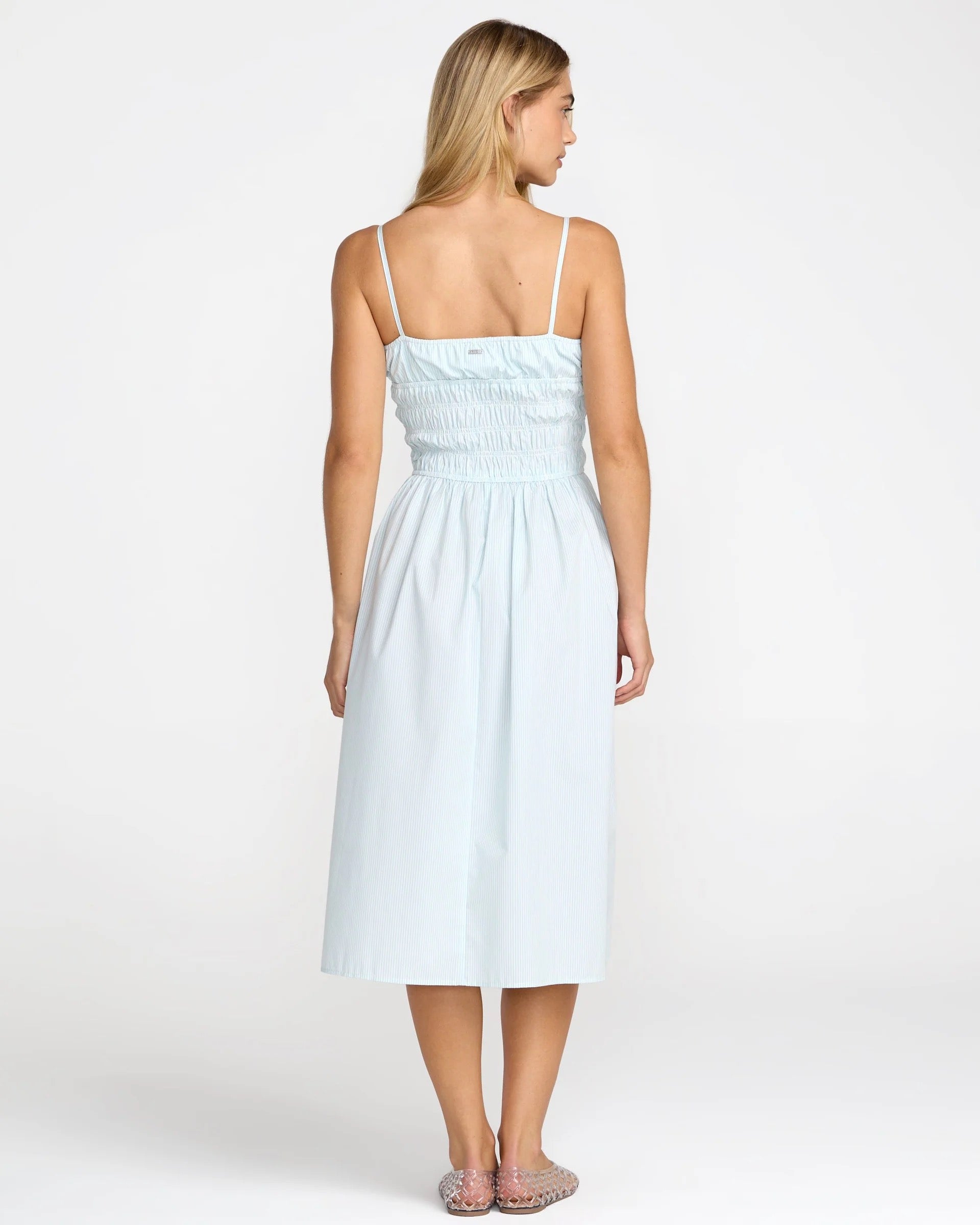 Raya Midi Dress - Crystal Blue Stripe