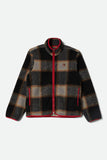 Buffalo Plaid Sherpa Full Zip - Black/Cream