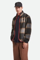 Buffalo Plaid Sherpa Full Zip - Black/Cream
