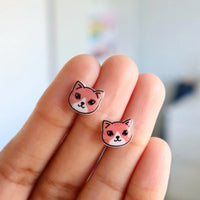 Orange Cat Earrings