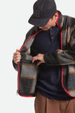 Buffalo Plaid Sherpa Full Zip - Black/Cream