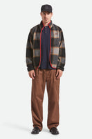 Buffalo Plaid Sherpa Full Zip - Black/Cream
