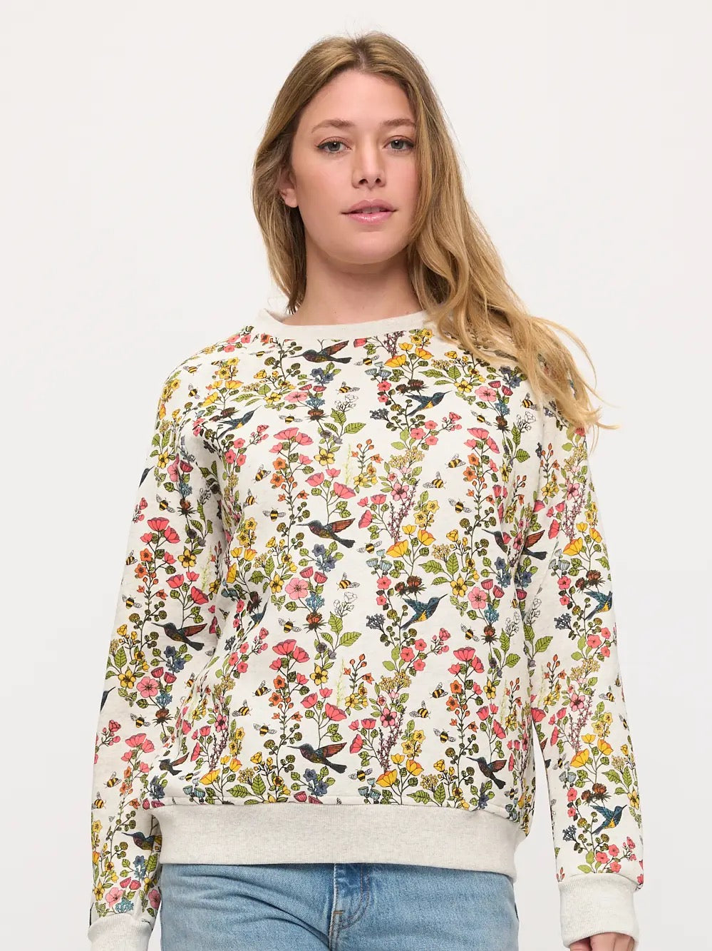 Floral Hummingbird Sweatshirt