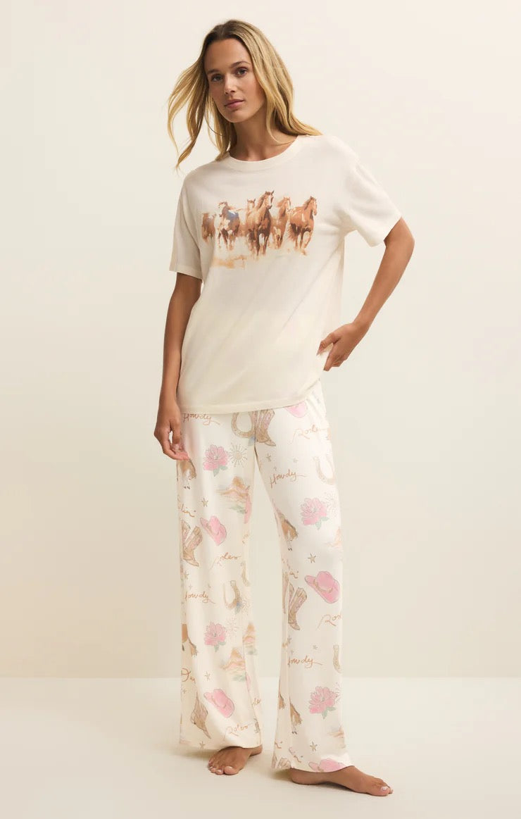 Howdy Horses Boyfriend Tee - Vanilla Ice