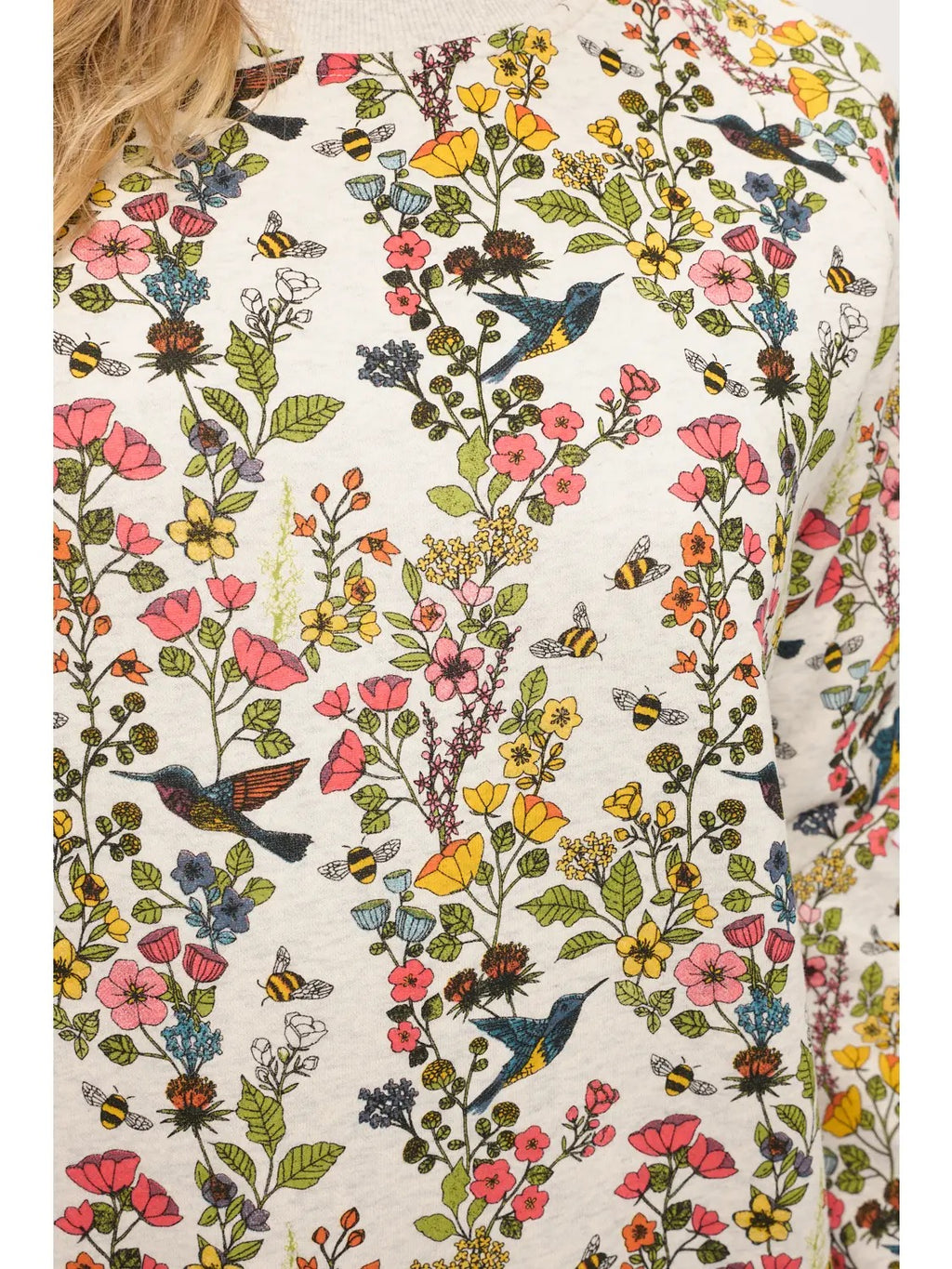 Floral Hummingbird Sweatshirt