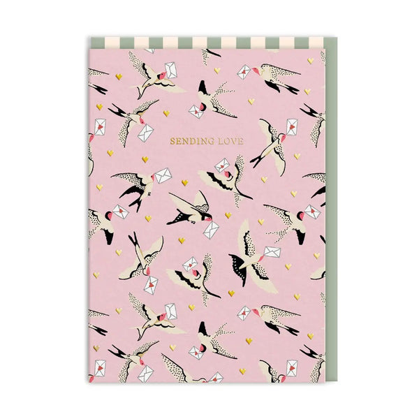 Cath Kidston Swallows Sending Love Greeting Card