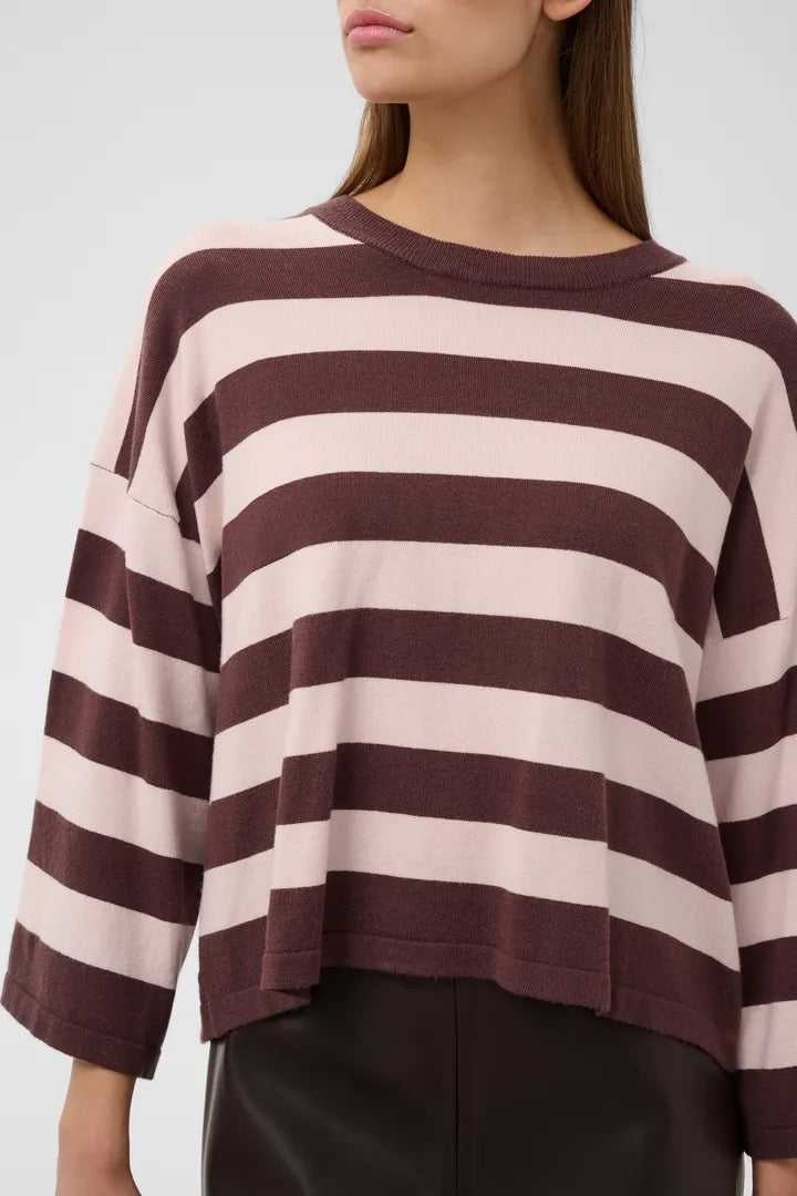 Spina Boxy Pullover Cropped - Huckleberry/Pale Lilac