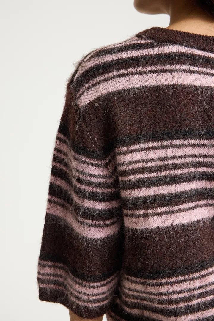 Allo Short Sleeve Pullover - Fudge Stripe