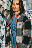 Buffalo Plaid Sherpa Full Zip - Black/Cream