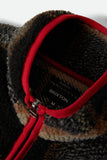 Buffalo Plaid Sherpa Full Zip - Black/Cream