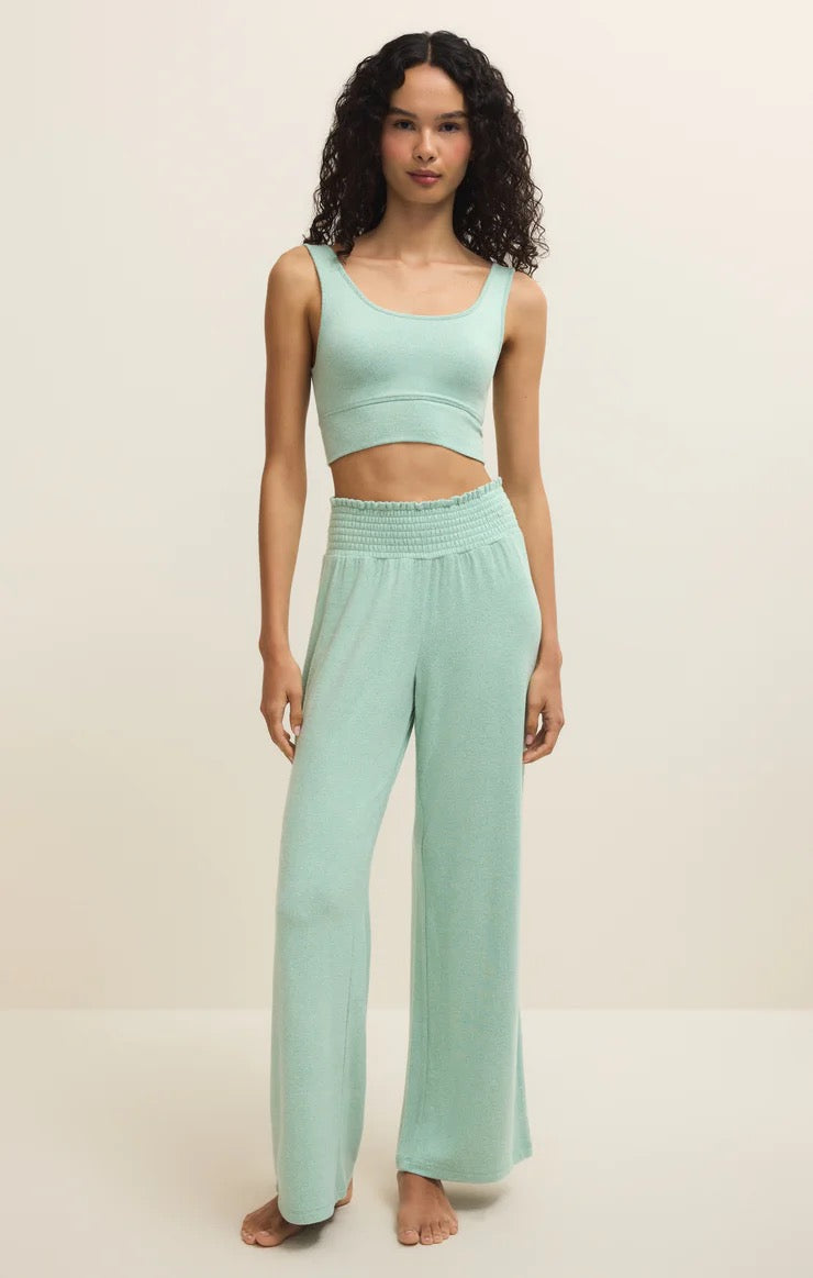 Zoe Brushed Jersey Tank Bra - Crystal Green