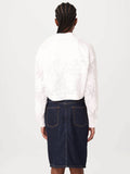 The Cropped Jacquard Shirt - White