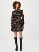The Printed Chiffon Dress - Black