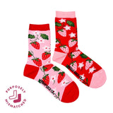 Strawberry Mismatched Socks
