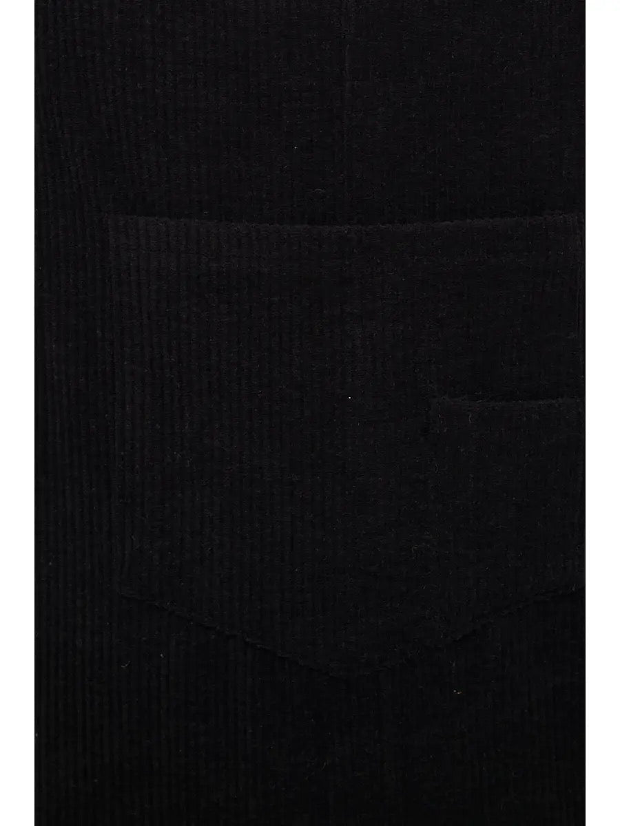 Black Midnight Cord Overalls