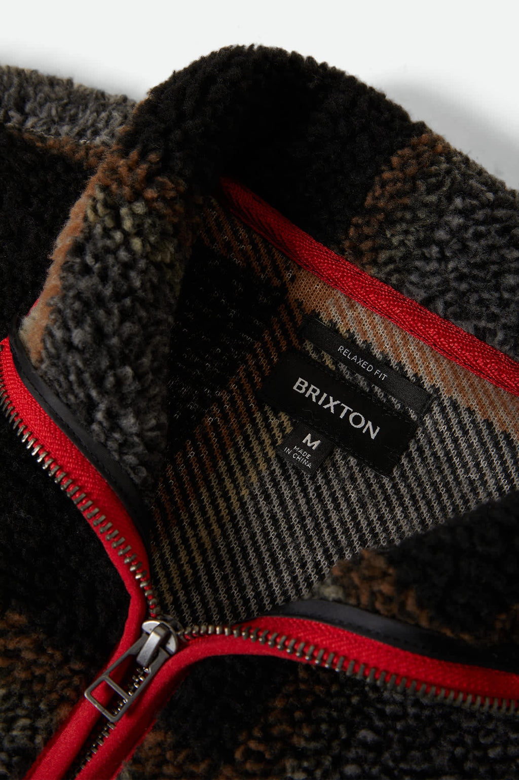 Buffalo Plaid Sherpa Full Zip - Black/Cream